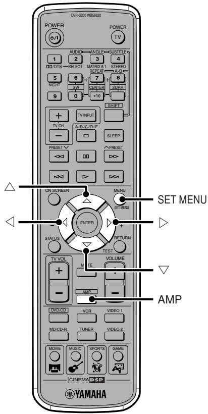 YAMAHA DVR-S 200S - Naviguer dans le SET MENU - 1