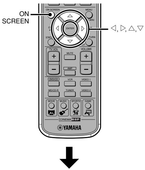 YAMAHA DVR-S 200S - Utilisation du menu à l'écran - 2