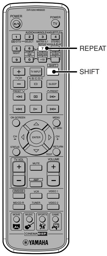 YAMAHA DVR-S 200S - Répéter un disque ou une plage (Lecture répétée) DVD-V VCD CD SA-CD - 1