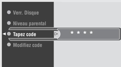 YAMAHA DVR-S 200S - Appuyez sur  pour selectionner «Tapez code» (Entrez code), puis appuyez sur  . - 1
