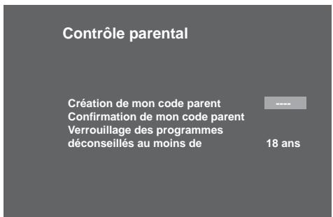 SAGEM DTR 94160S - Création du code parent et besoin du niveau de protection - 1