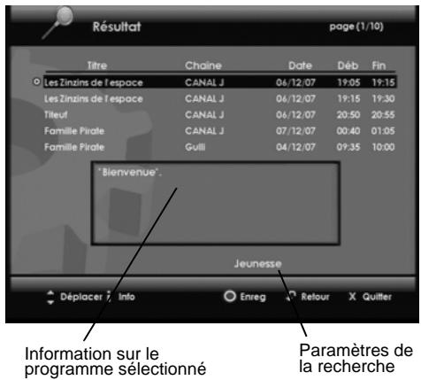 SAGEM DTR 94160S - 12-2-2 Recherche des programmes à enregistrer - 2