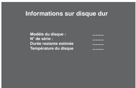 SAGEM DTR 94160S - Informations sur le disque dur - 1