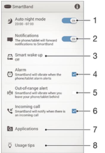 SONY SWR10 - Utiliser l'application SmartBand - 1