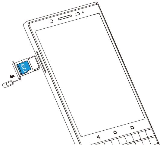 BLACKBERRY KEY2LE - Insérer une carte multimédia - 2