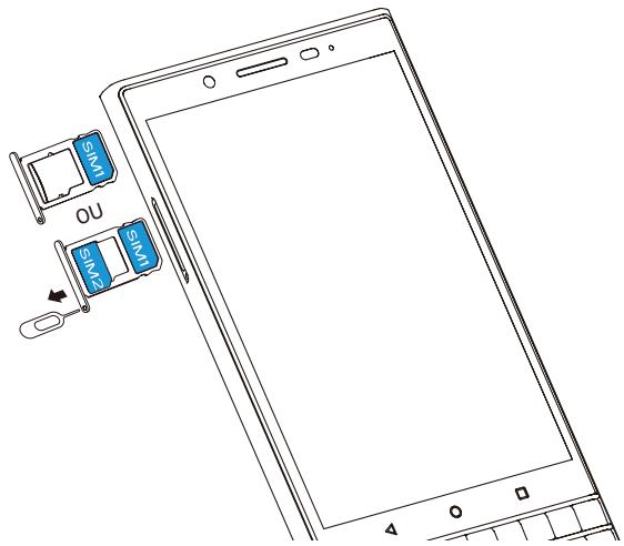 BLACKBERRY KEY2LE - Insérer la carte SIM - 3