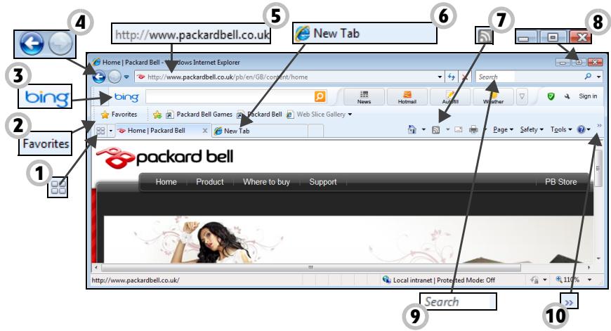 PACKARD BELL imedia s j14g62tg01 - \section*{Caracteristiques d'Internet Explorer} - 1