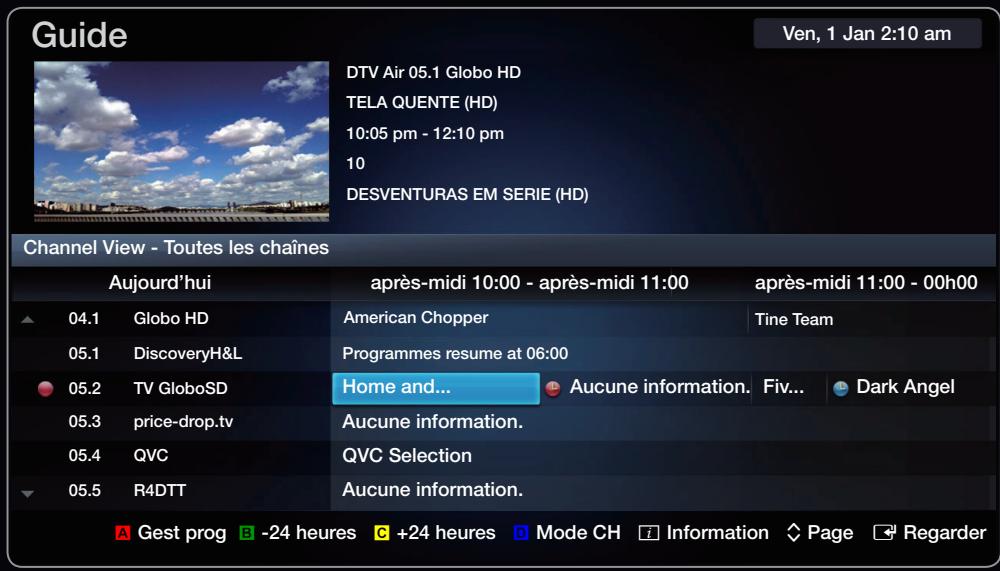 SAMSUNG UE37D6530 - Utilisation de la fonction Channel View (Vue chaînes) - 1
