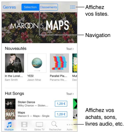 APPLE iPH 4S 8GO RECO BL - L'itunes store en un coup d'œil - 1