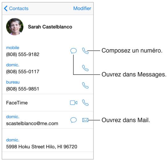 APPLE iPH 4S 8GO RECO BL - Contacts en un coup d'œil - 1
