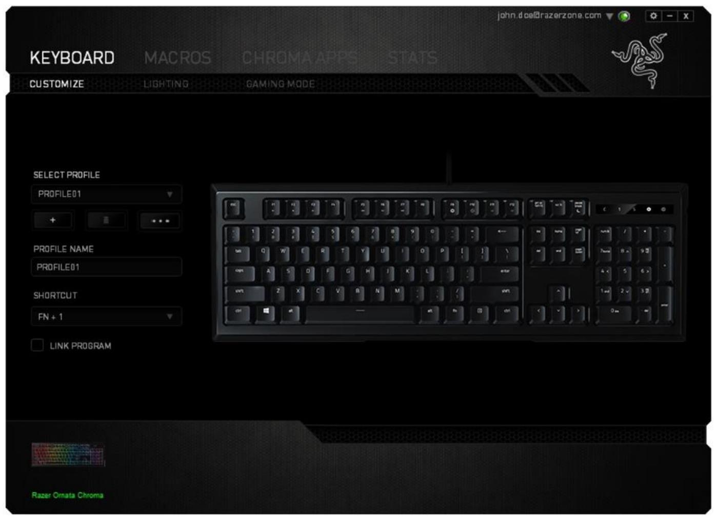 RAZER ORNATA CHROMA - KEYBOARD TAB - 1