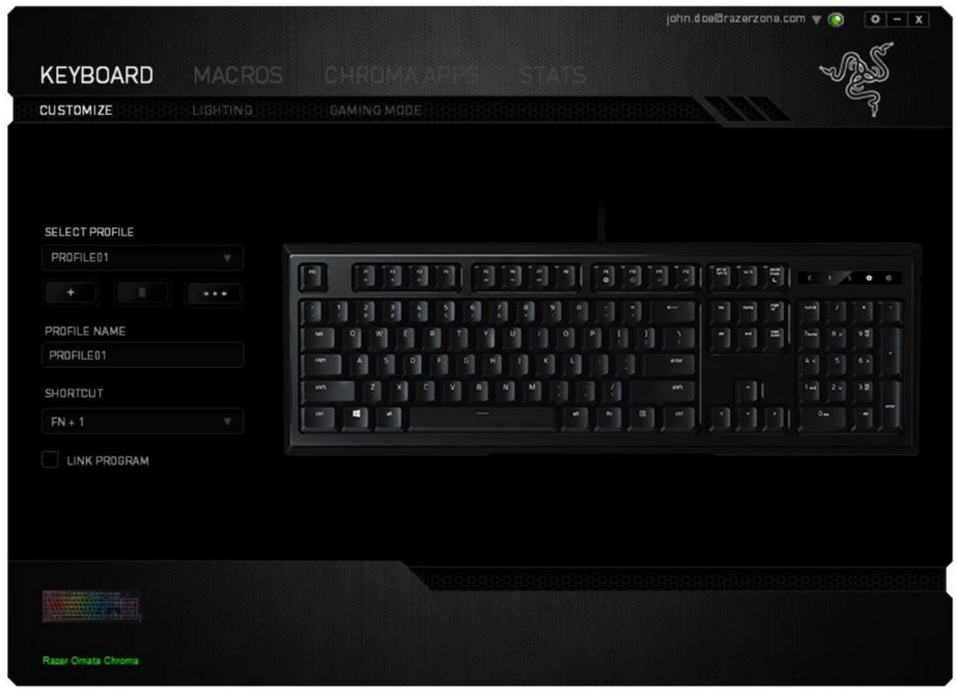 RAZER ORNATA CHROMA - Customize Tab - 1