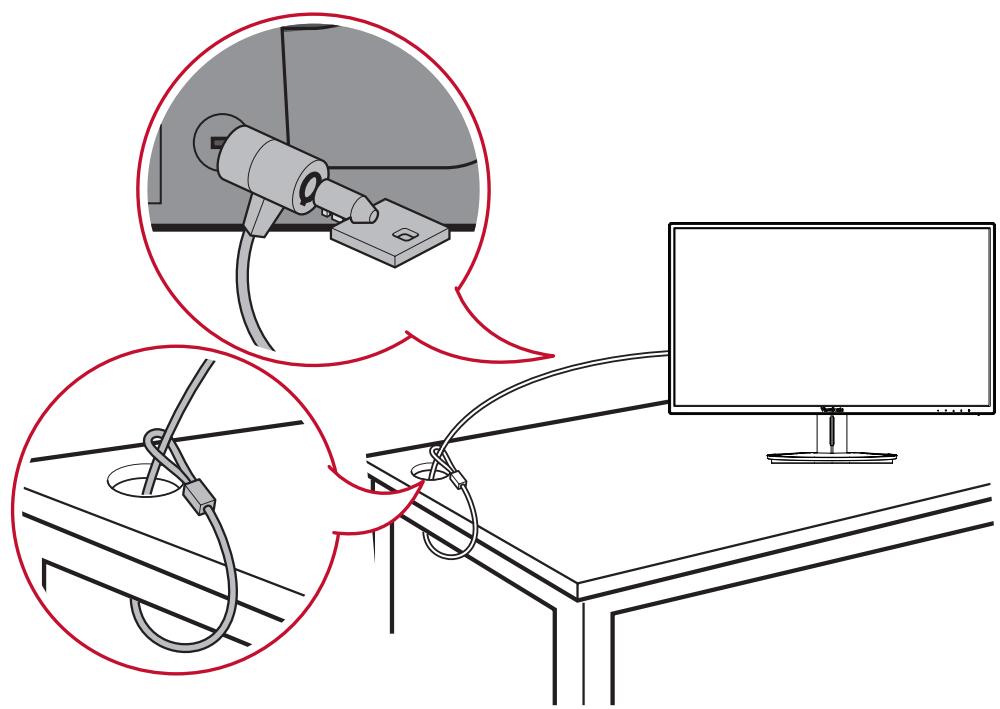 VIEWSONIC ECRANPAV - Utilisation de la fente de sécurité - 1