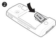SONY ERICSSON W200 - Pour insérer la carte SIM et charger la batterie - 3