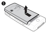 SONY ERICSSON W200 - Pour insérer la carte SIM et charger la batterie - 1
