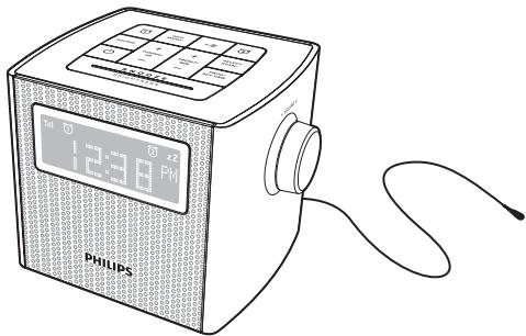 PHILIPS RADIOREVEILAJB4300W - Preparation de l'antenne FM/ DAB+ - 1