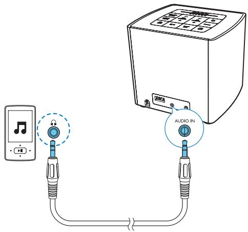 PHILIPS RADIOREVEILAJB4300W - Écoute de la musique à partir d'un périphérique externe - 1