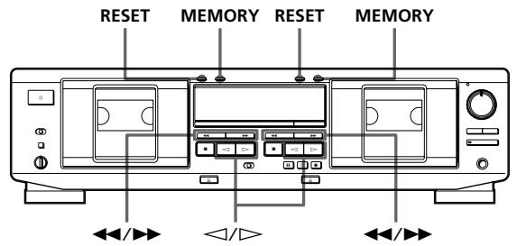 SONY TC-WE435 - Localisation d'une plage (Multi-AMS/Lecture automatique/Lecture mémorisée) - 1