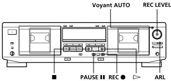 SONY TC-WE435 - Réglage automatique du niveau d'enregistrement (Auto-réglage du son) - 1
