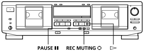 SONY TC-WE435 - Insertion d'un espace viergependant I'enregistrement (Enregistrement silencieux) - 1