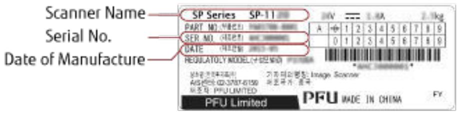 FUJITSU SP-1120N - Checking the Product Label - 2
