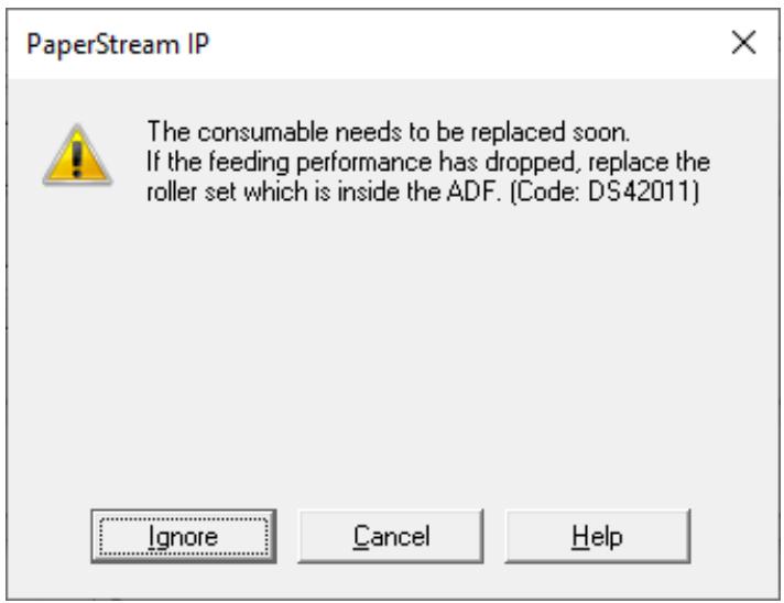 FUJITSU SP-1120N - Message for Replacing Consumables - 1