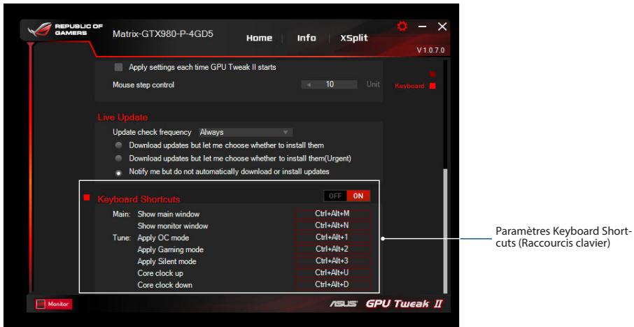 ROG STRIX RTX 35080 - Keyboard Shortcuts (Raccourcis clavier) - 1