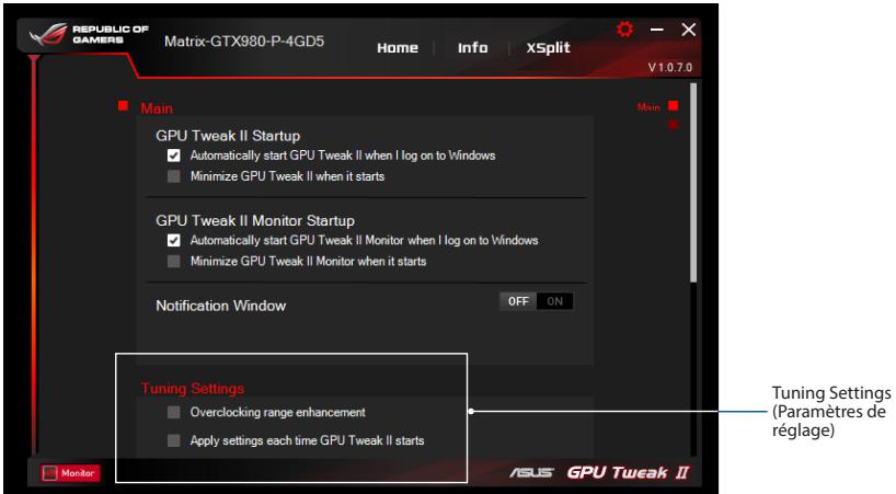 ROG STRIX RTX 35080 - Tuning Settings (Paramètres de réglage) - 1