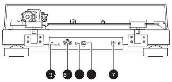 AUDIO TECHNICA AT-LP120XBT-USB - Scheme de vue avant et arrière - 2