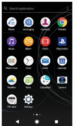 SONY XA1NOIR+CASQUE - Écran des applications - 1