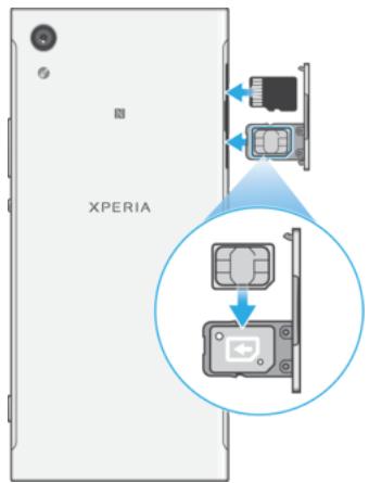 SONY XA1NOIR+CASQUE - Pour insérer la carte nano SIM et la carte mémoire - 1