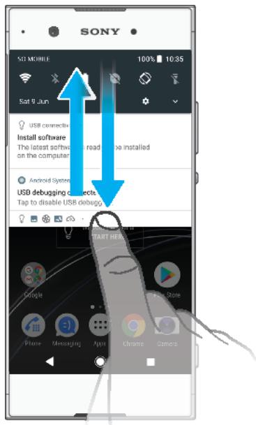 SONY XA1NOIR+CASQUE - Pour ouvrir ou fermer le panneau de notification - 1