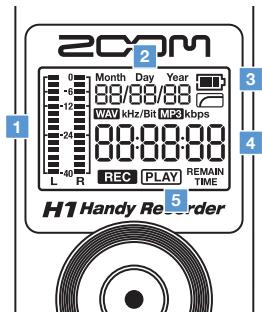 ZOOM H1/MB - - Indications à l'écran - 1