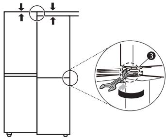 CAEL DARTY - Réglage de la hauteur de la portedroite du réfrigérateur - 1