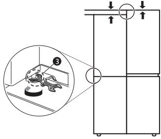 CAEL DARTY - Réglage de la hauteur de la portegauche du réfrigérateur - 1