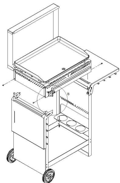 PLANCH ATOUT 600 PRIV - Montage de l'appareil de cuisson sur chariot : - 3