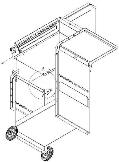 PLANCH ATOUT 600 PRIV - Montage de l'appareil de cuisson sur chariot : - 1