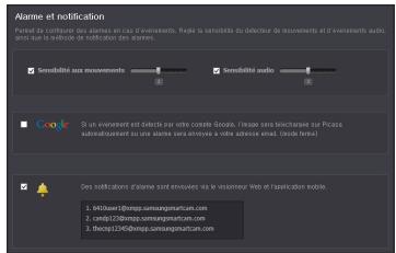 SAMSUNG SNH-P6410W - Envoi de notification d'alarme - 1