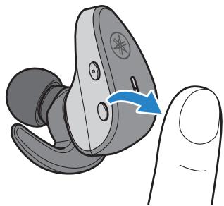 YAMAHA TW-ES5A - Lorsque les écouteurs (L) et (R) sont sous tension, maintenez la touche de fonction de l'écouteur (L) et la touche - (moins) de l'écouteur (R) pendant environ trois secondes, puis relâché-zes. - 3