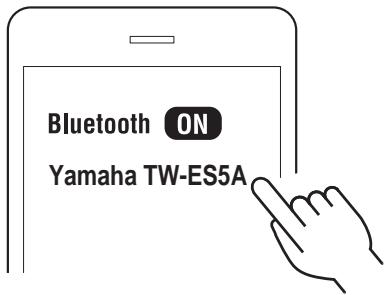 YAMAHA TW-ES5A - Sélectionnéce produit dans la liste sur votre dispositif Bluetooth. - 1