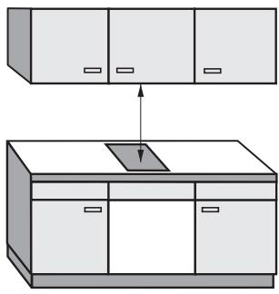 MIELE CS1327yY - Distance de sécurité par rapport aux meubles supérieurs - 1