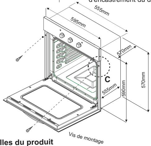 PROLINE PSO60SS-E - Taille des placards coupés - 2