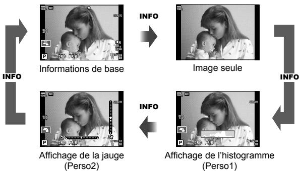 OLYMPUS E-M1 MARK 2 - Commutation de l'affichage des informations - 2