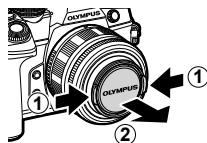OLYMPUS E-M1 MARK 2 - Retrait du bouchon de l'objectif - 2