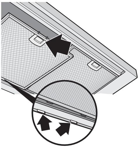 GAGGENAU AW 560-191 - Retrait et mise en place des filtres àGRAISSÉ en métal: - 1