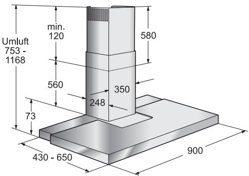 GAGGENAU AW 560-191 - Branchement du conduit d'évacuation  120 mm: - 2