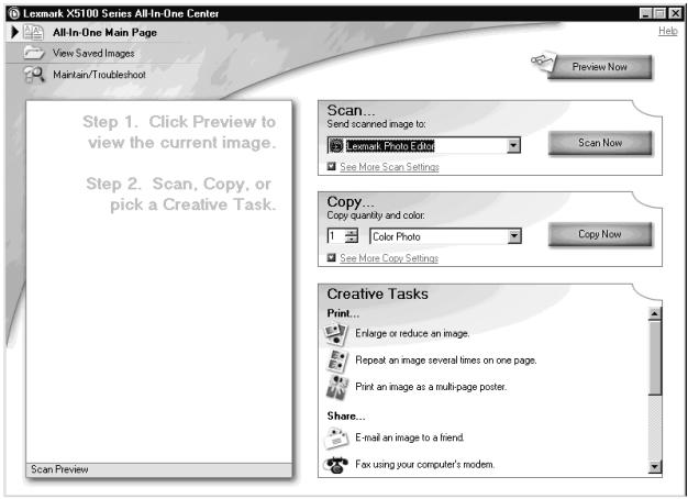 LEXMARK X5100Series - Utilisation du Centre Tout en un Lexmark X5100 Series - 1