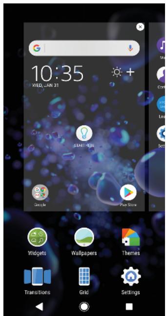 SONY xperia xz2 compact vert - Volets de l'écran d'accueil - 1