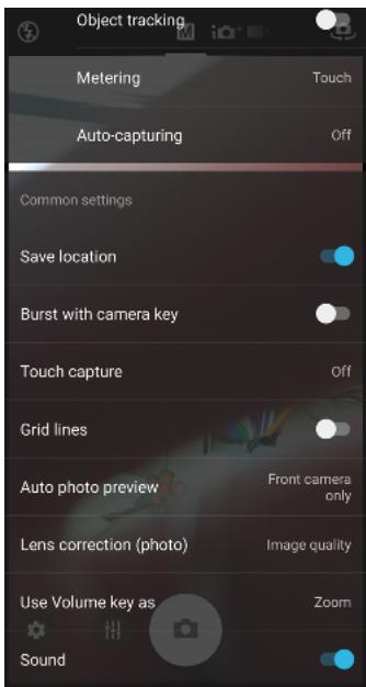 SONY xperia xz2 compact vert - Pour ajuster les réglages de l'appareil photo - 1