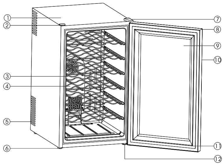VINOSTYLE VST28B - DESCRIPTION DES PIECES DE L'APPAREI - 1